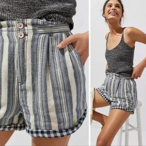 Pilcro Everyday Striped Shorts, Blue Motif